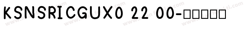 KSNSRICGUX0 22 00字体转换